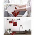 thumbnail image 5 of Red Marble Kitchen Dish Towels for Drying Dishes Set of 2, Modern Ink Painting Art Abstract Waffle Weave Microfiber Hand Tea Bathroom Towels Quick Dry & Absorbent Towel 15.7x23.6, 5 of 7