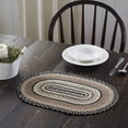 thumbnail image 3 of VHC Brands Sawyer Mill, Dining Table Placemat, Braided Jute, Oval, Charcoal Creme, 12x19, 3 of 5