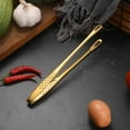 thumbnail image 3 of Stainless Steel Kitchen Tongs BBQ Tweezers for Cooking Stainless Steel Kitchen Tweezers Grill Food Yakiniku Cooking Clamp Tool for Salad,Fish,Steak,Barbecue,Buffet,Meat(Gold,11 Inches), 3 of 6