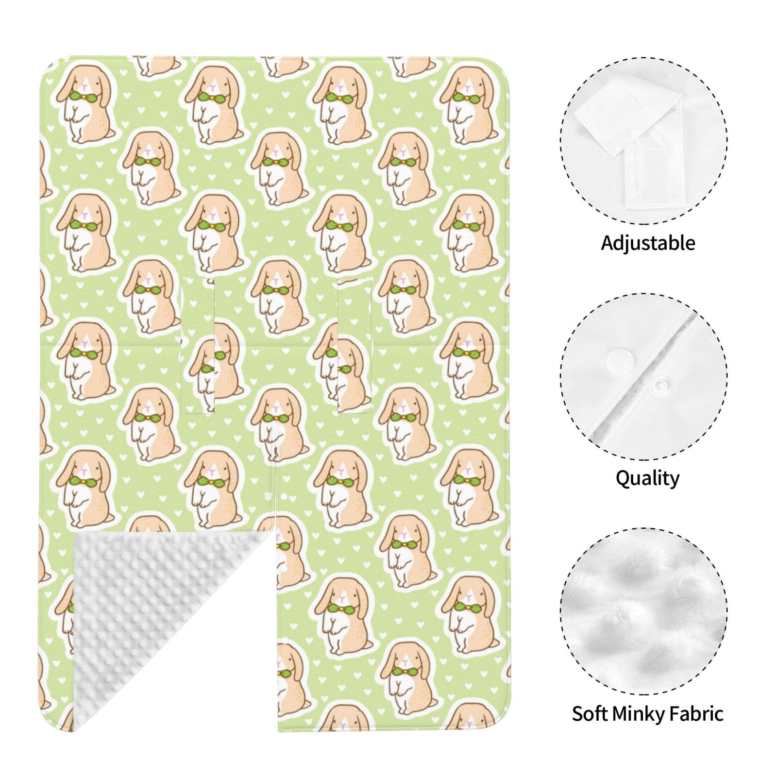 Naloa Rabbit With Tie Baby Car Seat Cover, Breathable Baby Carrier Cover, Multiuse Baby Carrier Cover & Nursing Breastfeeding Cover