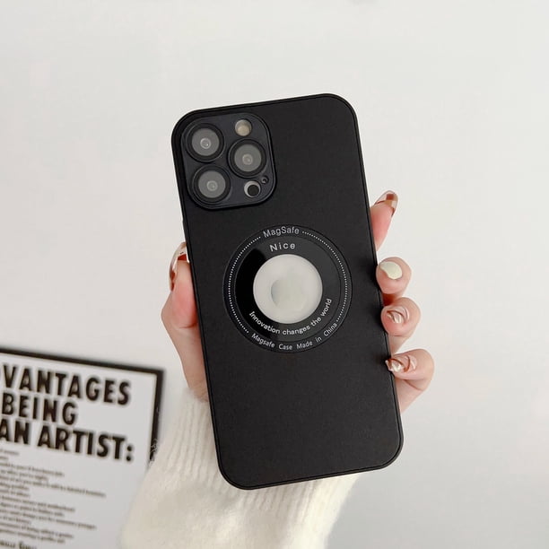 Funda Magnética De Cuero Liso Compatible Con iPhone 11 13 14 pro max Cubierta Trasera De Etiqueta Perdida