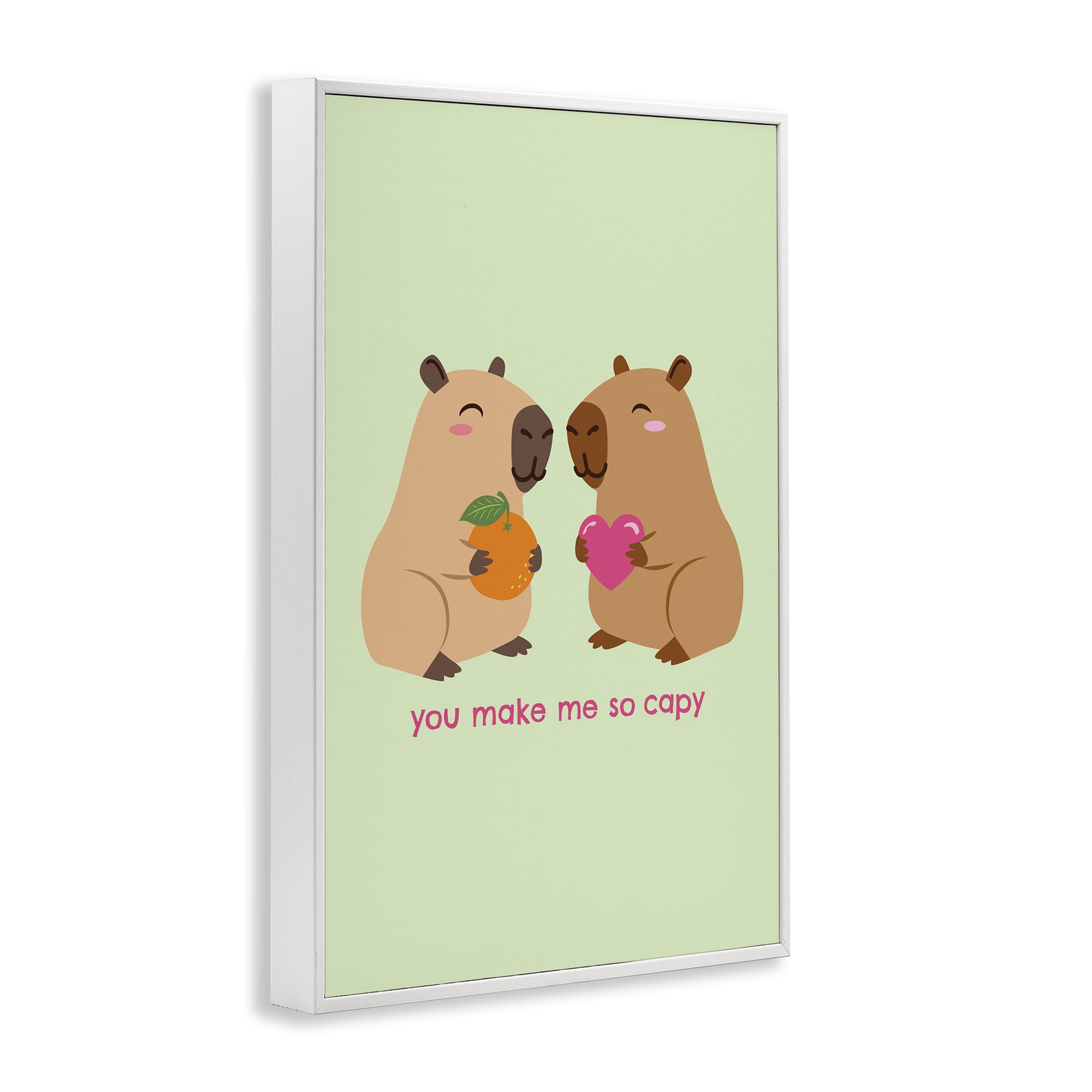 You Make Me So Capy White Framed Giclee Art, design by Emily Dumas