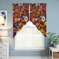 thumbnail image 6 of Spring Flowers Kitchen Window Curtains, Swag Curtains Valance for Bedroom Living Room Bathroom, Daisy Yellow Blue Flower Retro Painting Rod Pocket Window Curtain Block Drapes 2 Panels 36"x63", 6 of 9