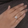 thumbnail image 2 of Cora Jewellery 2CT Hidden Halo Round Moissanite Engagement Ring For Women, 14K White Gold, 2 of 6