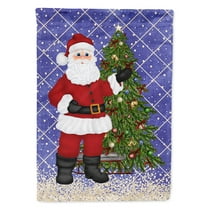 Carolines Treasures SB3114CHF Santa Claus and Christmas Tree Flag Canvas House Size  Large multicolor