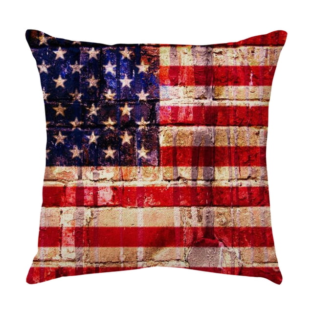 Up to 65% Off SMihono Independence Day Pillowcase Cartoon Style Linen Digital Printing Pillowcase