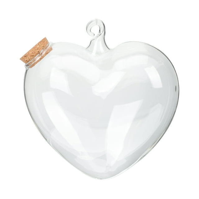 Miangastore Decorative Glass Bottle Heart Shaped for Wedding Decoration 1Pcs