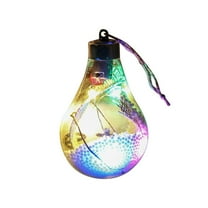 HCTSHG LED Christmas Ball, Transparent Fillable Hanging Ornaments, Clear Plastic DIY Light Bulb with Rope, for Christmas Tree Decoration Pendant