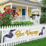 Bon Voyage Large Banner, Travel Theme Banner, Cruise Party Lawn Sign, Farewell Porch Sign, Adventure Awaits, Goodbye Retirement Party Decorations, Indoor Outdoor Backdrop