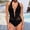 Black, variant on HUAXUN Cute One Piece Swimsuit for Women Cutout High Waisted Bathing Suit Tankini Swimsuits for Women with Adjustable Spaghetti Straps Vintage Swimsuit for Women