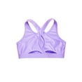 thumbnail image 4 of inhzoy Kids Girls Gymnastic Crop Top Yoga Workout Sports Bra Top Cirss Cross Back Vest Tank Top Purple 10, 4 of 5