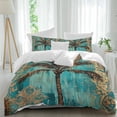 thumbnail image 2 of Boho Coastal Beach Bedding 3 Piece Duvet Cover Set Full Size, Summer Ocean Tropical Tree Flower Soft Microfiber Comforter Cover with Zipper Closure & Pillowcases, Wrinkle & FadeResistant Quilt Cover, 2 of 9