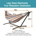 thumbnail image 4 of Cotton Camping Hammock Classic Hammock with 9 ft Steel Stand Brown Striped 450 lb Capacity, 4 of 6