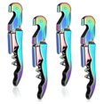 thumbnail image 1 of Waiter Corkscrew Set 4-Piece with Double Hinge, Foil Cutter & Bottle Opener - Multicolor Titanium Stainless Steel, 1 of 5