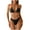 Black, variant on Women's 2 Piece Bikini Set Triangle Halter Tie Back Bathing Suit Set Shell Backless High Cut Swimsuit Wine S(S)