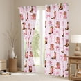 thumbnail image 3 of Homewish Retro Cowgirl Boots Black Out Curtains,Cartoon Bowtie Ribbon Curtains Pack of 2 (42x63 Each),Rustic Farmhouse Cabin Bedroom Curtains For Girls Kids,Breathable Home Decor, 3 of 6