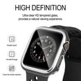 thumbnail image 4 of Compatible for Apple Watch Screen Protector 44mm with Case, HD Clear Tempered Glass Hard PC Double Row Bling Crystal Diamond Bumper Case Protective Case Cover for iWatch Series 6/5/4/SE, 4 of 5