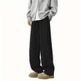 thumbnail image 1 of FcBaudy Full Length Pants Man Solid Color Return To The Ancients Droop Euryscelia Drawstring Pattern Trousers Man cotton Trousers, 1 of 5