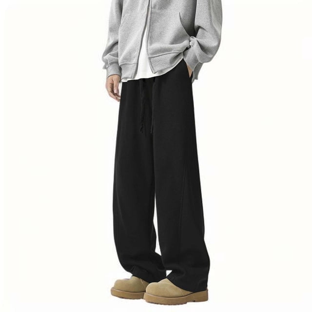 FcBaudy Full Length Pants Man Solid Color Return To The Ancients Droop Euryscelia Drawstring Pattern Trousers Man cotton Trousers