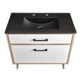 thumbnail image 6 of Modway Maverick 36" Wood Bathroom Vanity with Tapered Legs in Black/Oak, 6 of 11