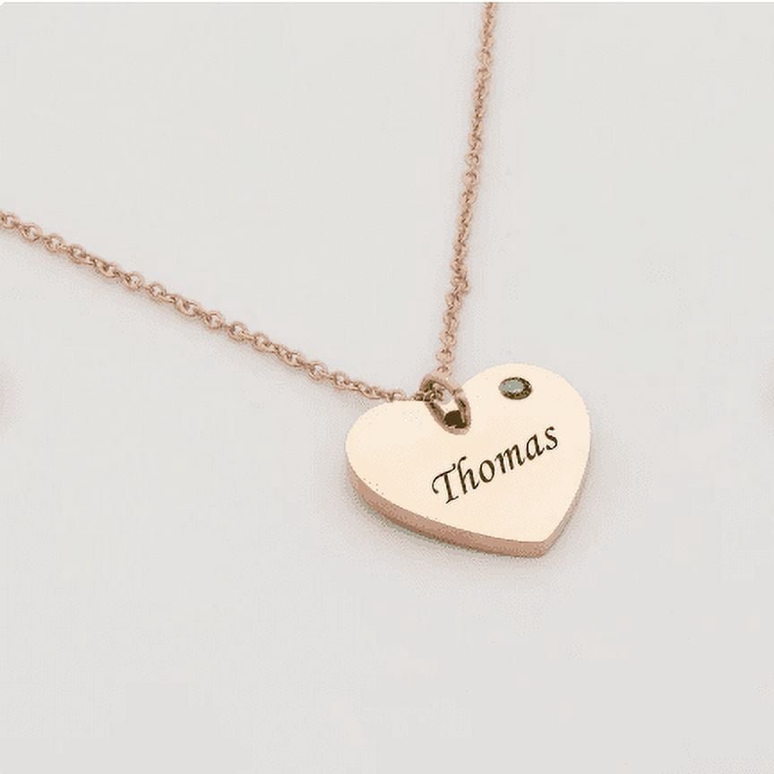 Birthday Gifts For Kids Girls - Little Girls Birthstone Heart Necklace - Custom Name Heart Birthstone Necklace for Girls