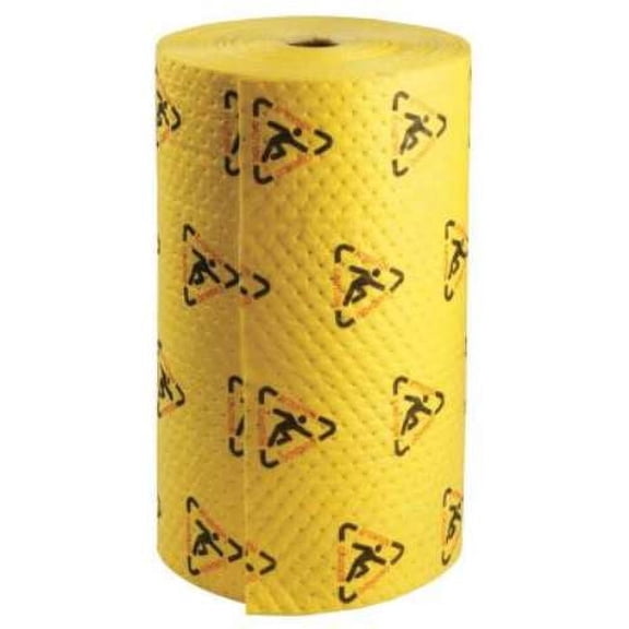 Brady Absorbent Roll,Chem/Hazmat,YLW,300ft L CH303