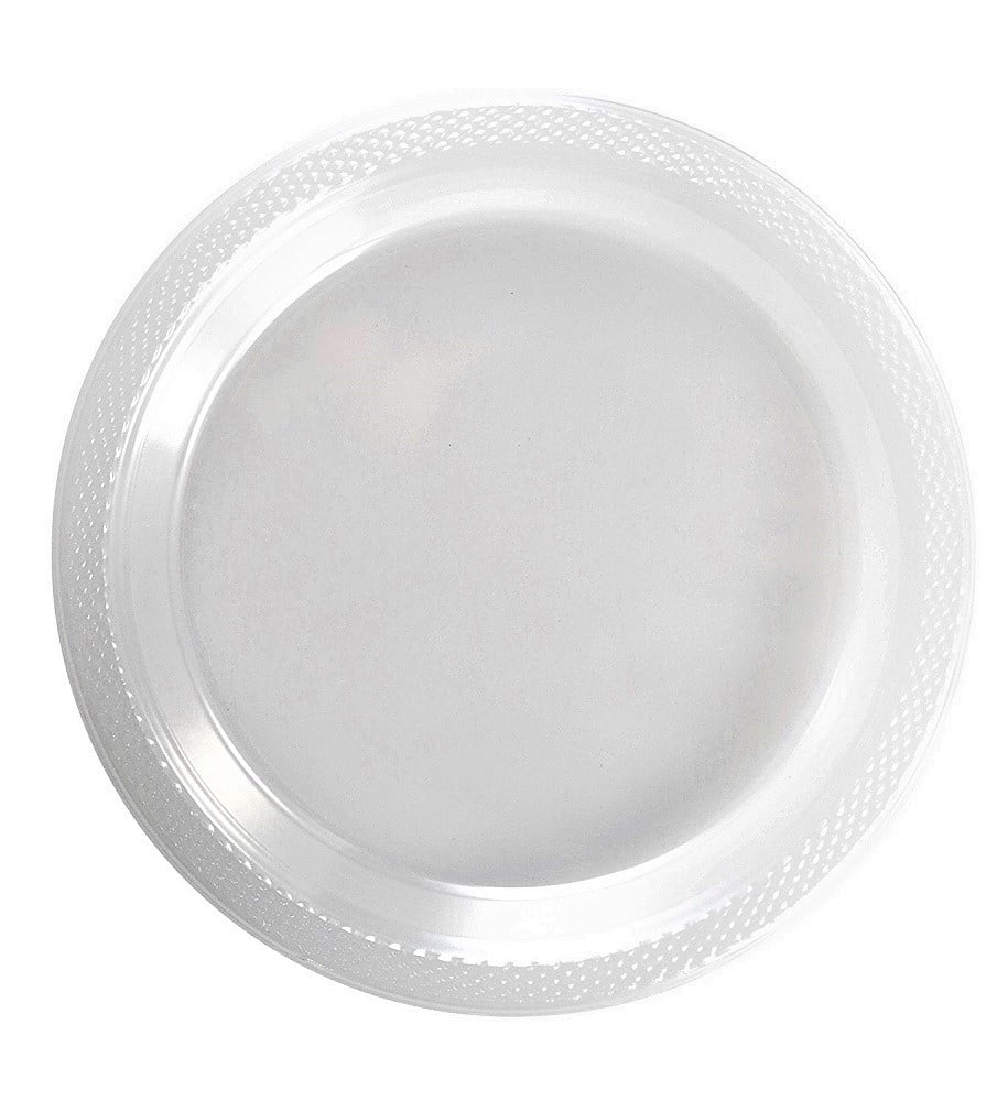 Exquisite 10 Disposable Plastic Plates Bulk 100 Count Party Pack Premium Plastic Disposable Lunch Dinner Plates White Walmart Com Walmart Com