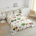 thumbnail image 3 of Cute Excavator Comforter Set,Farm Animals Bedding Set,Farmhouse Horses Chicken Cow Bedding Comforter Sets,Cartoon Botanical Leaves Floral Duvet Insert, 3 of 6