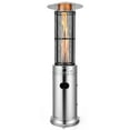 thumbnail image 1 of Costway Chauffages de Patio 40000 BTU Tube en Verre Propane Rond en Acier Inoxydable Flamme avec Roues, 1 of 9