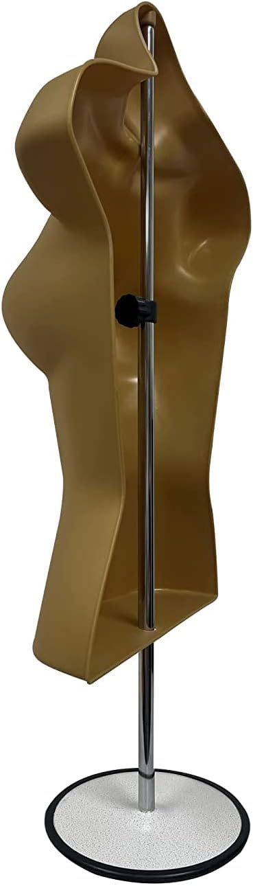 DisplayTown 2 Bronze Female Hollow Back Mannequin Torso Sets w/ Metal Stand with Metal Pole & Hanging Hook, S-M Sizes