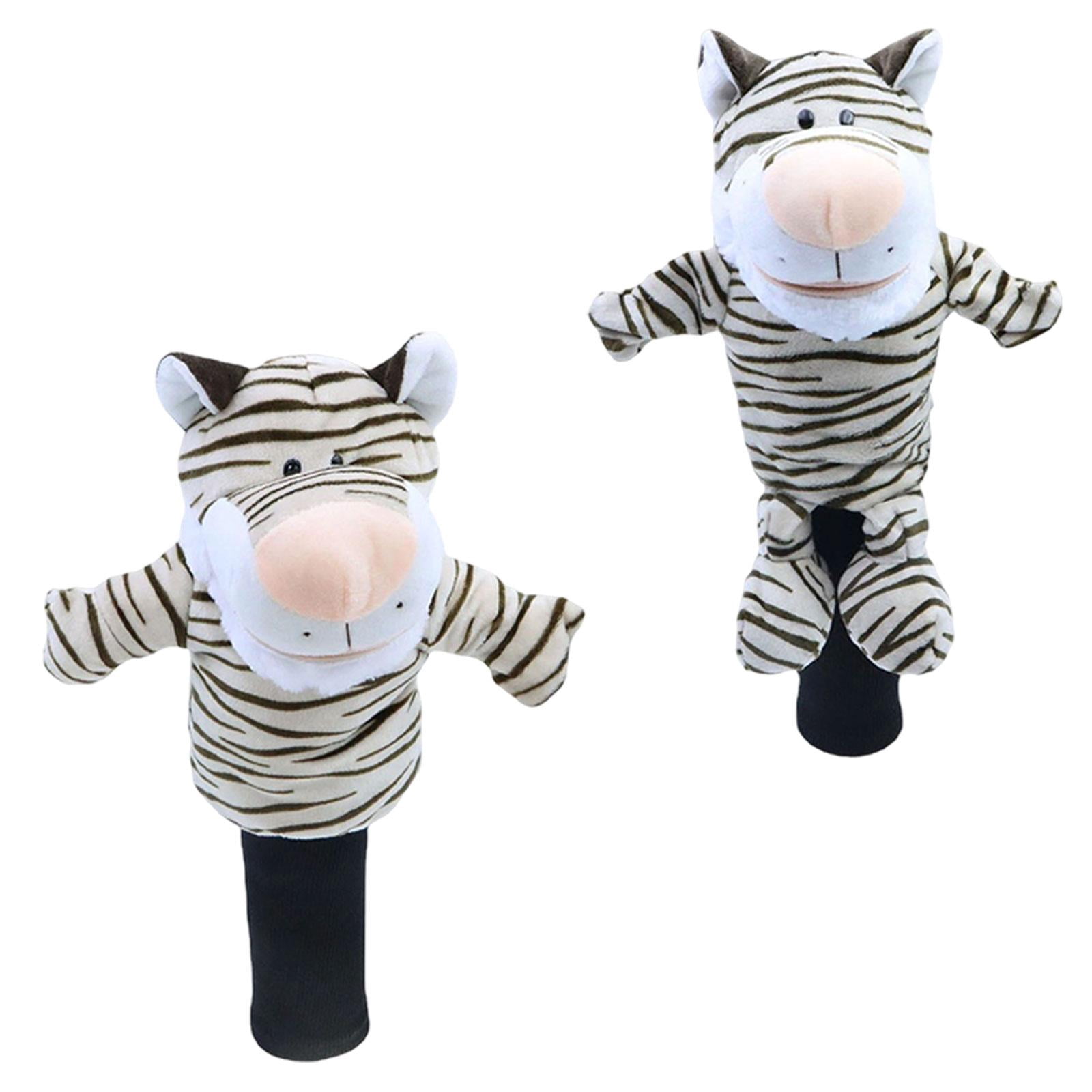 funtasica 2 Pieces Tiger Plush Golf Club Head Covers Driver Fairway Wood Headcovers Golfer Gift Universal Soft Funny Protection Sleeves