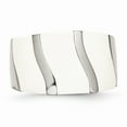 thumbnail image 4 of Stainless Steel White Enamel Ring, 4 of 5