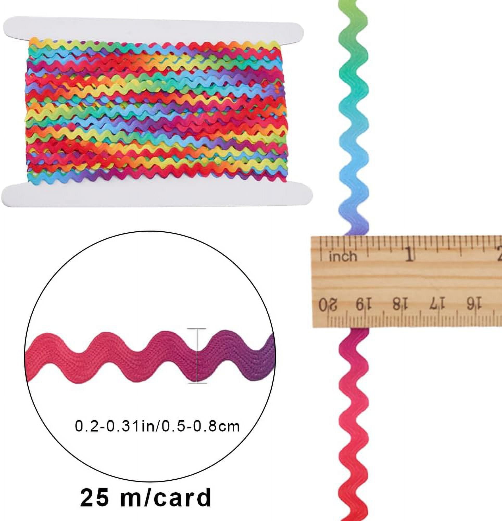 27.3 Yards/25m Rainbow RIC Rac Trim 1/4