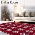 thumbnail image 2 of ODIKA 4'x6' Machine Washable Non-Slip Area Rug, Enchanted Frosty Crystal Celebration Seasonal Decorative Accent High Traffic Rug, Red, 732984, 2 of 7