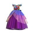 thumbnail image 2 of Xmarks Girls Lace Gradient Tulle 3D Embroidery Princess Pageant Wedding Party Dresses with Headband Purple 6-8Y, 2 of 3