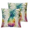 thumbnail image 2 of Jiayy  Watercolor Pineapple Throw Pillow Cover,  Spring Summer Holiday Home Cushion Case Decoration for Sofa Couch 2 pcs White, 2 of 6