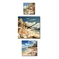 thumbnail image 2 of Designart "Riviera Beach Reverie in France" France Oversized Wall Clock - Set Of 3 - Extra large Clock For Office Décor - Large Traditional Wall Clock, 2 of 6