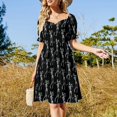 thumbnail image 4 of Vestido de manga corta con estampado de esqueleto de golfista divertido de Halloween para cóctel de vestidos de verano para mujer, 4 of 7