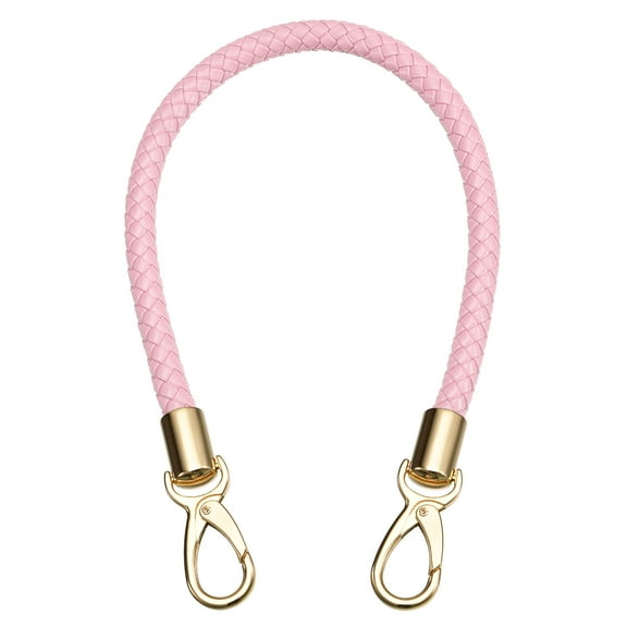 Uxcell 50cm/19.7" Braided Leather Purse Replacement Strap for Handbag, Pink