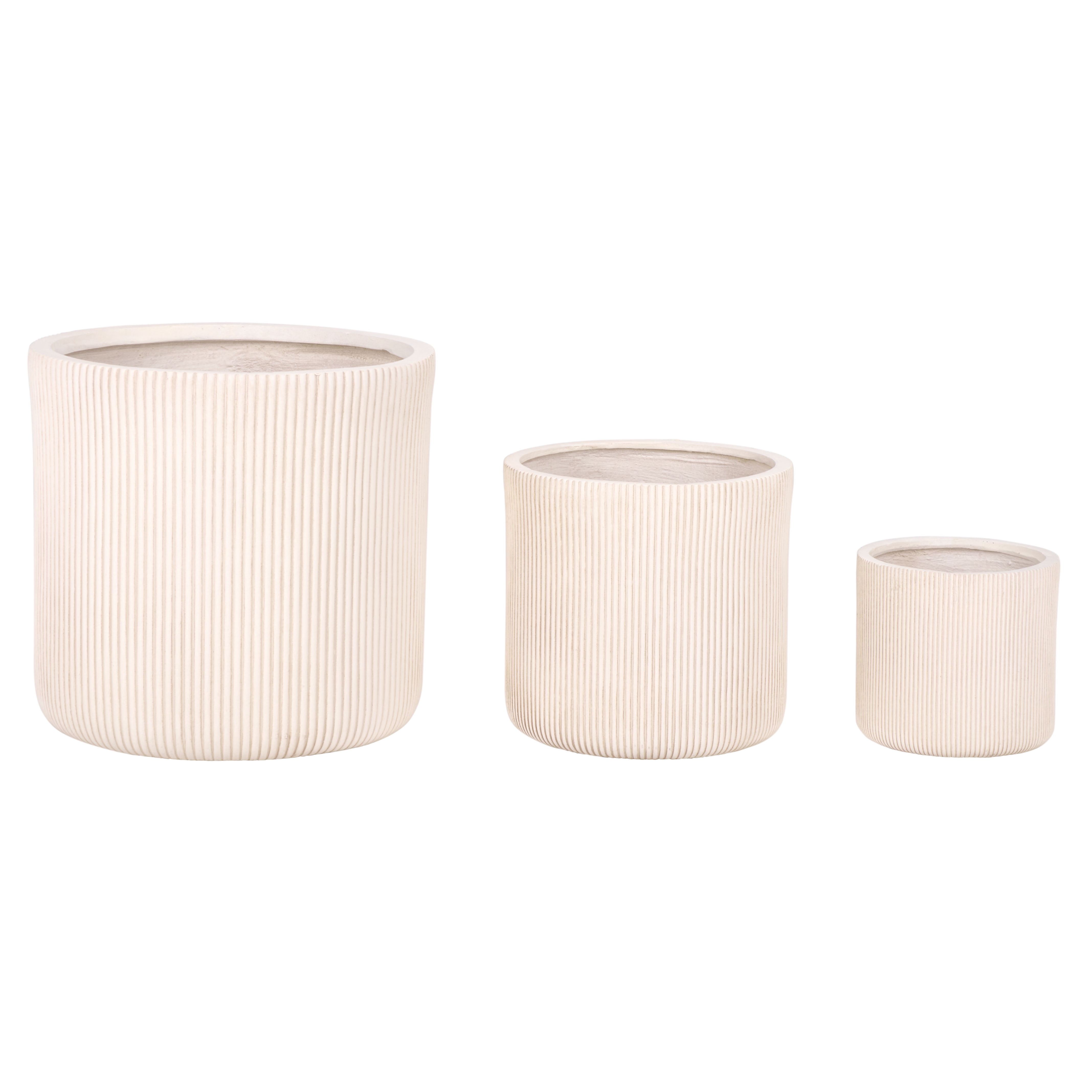 Safavieh Carolina Round Beige Fiber Clay Plant Pots - Set of 3