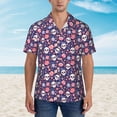 thumbnail image 4 of Goofa white Skull Flower Hawaiian Shirt for Men, Unisex Summer Beach Casual Short Sleeve Button Down Shirts,Aloha Tropical Floral print shirt-, 4 of 9