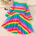 thumbnail image 6 of Edvintorg 3-7Years Children Dress Girls Clearance Long Sleeve Round Neck Rainbows Stripe Casual Dress Kids Dresses For Girls 2024 Spring Fall, 6 of 7
