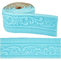 6.88FT x 3.15 Inch Molding Peel and Stick Flexible Foam Trim Blue Self Adhesive Wallpaper Border 3D Sticky Decorative Wall Edging Foam Baseboard Mirror Border Wall Lines Hotel DIY Decor