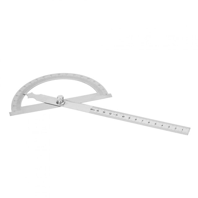 Protractor Ruler Goniometer Ruler Stainless Steel Angle Finder 0-180 Degree Stainless Steel Protractor Goniometer Angle Finder Gauge 15cm Ruler 150 X 200mm