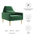 thumbnail image 4 of Armchair Accent Chair, Green, Velvet, Modern Contemporary, Mid Century Living Hotel Lounge Cafe Lobby, 4 of 8