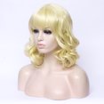 thumbnail image 3 of Unique Bargains Wigs for Women 16" Light Gold Tone Curly Wig with Wig Cap Natural Full Medium Wavy, 3 of 6