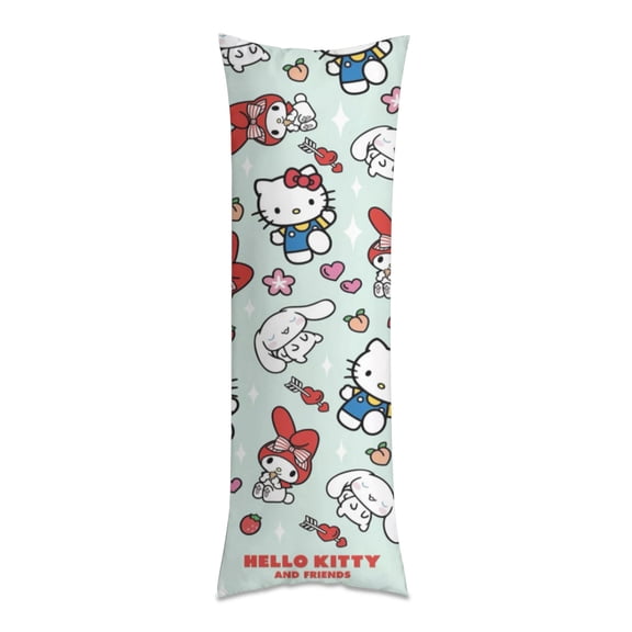 Hello Kitty Anime Body Pillow Cover Ultra Soft Microfiber Pillowcases with Hidden Zipper Closure 16x48inch