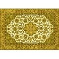 thumbnail image 1 of Ahgly Company Machine Washable Indoor Rectangle Medallion Yellow Traditional Area Rugs, 6' x 9', 1 of 4