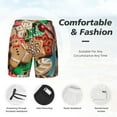 thumbnail image 4 of Kdxio Christmas Cookies Print Men'S Swim Trunks With Compression Liner 7 Inch Inseam Quick Dry Swim Shorts, 4 of 7