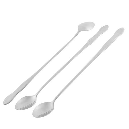 Length Bar - Unique Bargains 3 Pcs Home Tableware Bar Cocktail Coffee 26cm Length Stainless Steel Stir Spoon